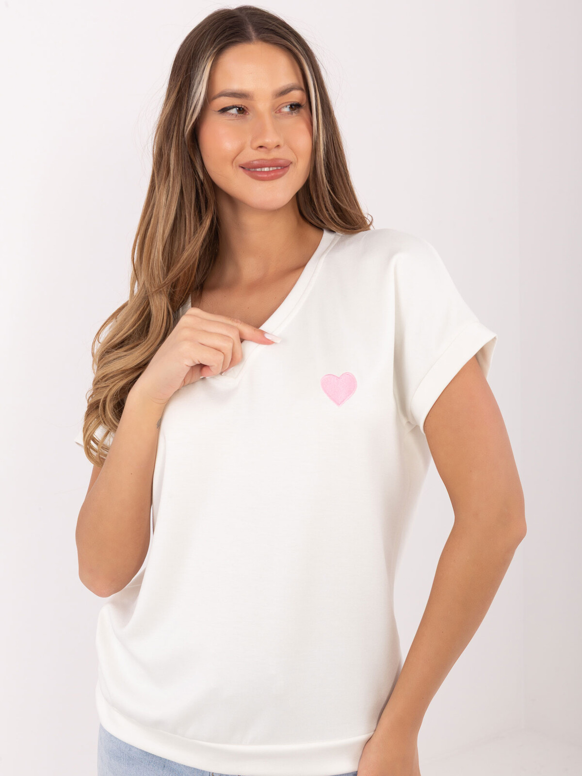 Oversize halenka s V výstřihem ecru