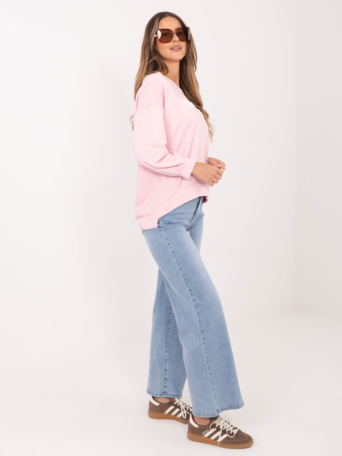 Jasnorůžová oversized mikina