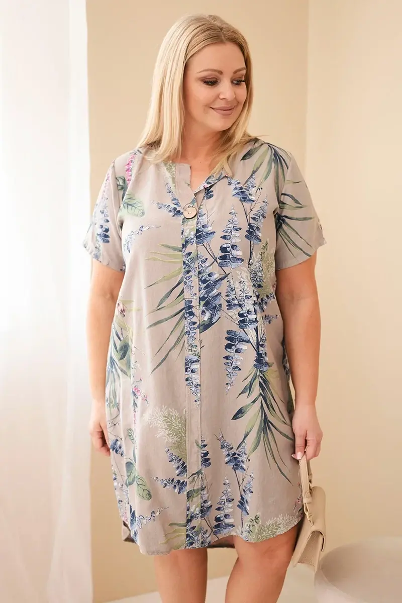Kesi plus-size šaty s krátkým rukávem