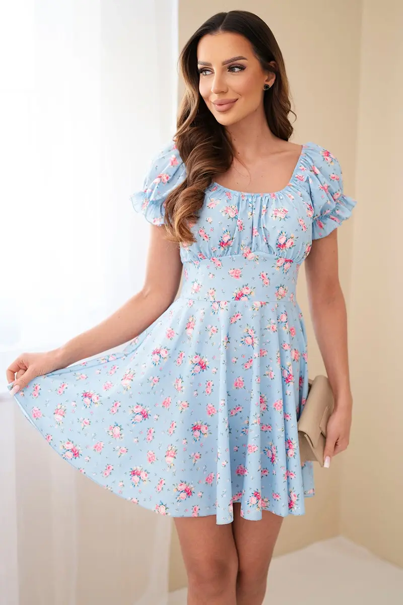 Kesi modré vzorované šaty