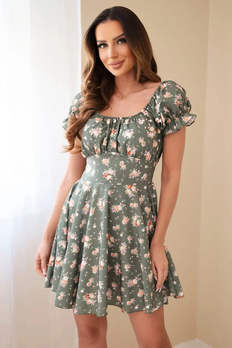 Kesi dámské květinové šaty s elastickým pasem