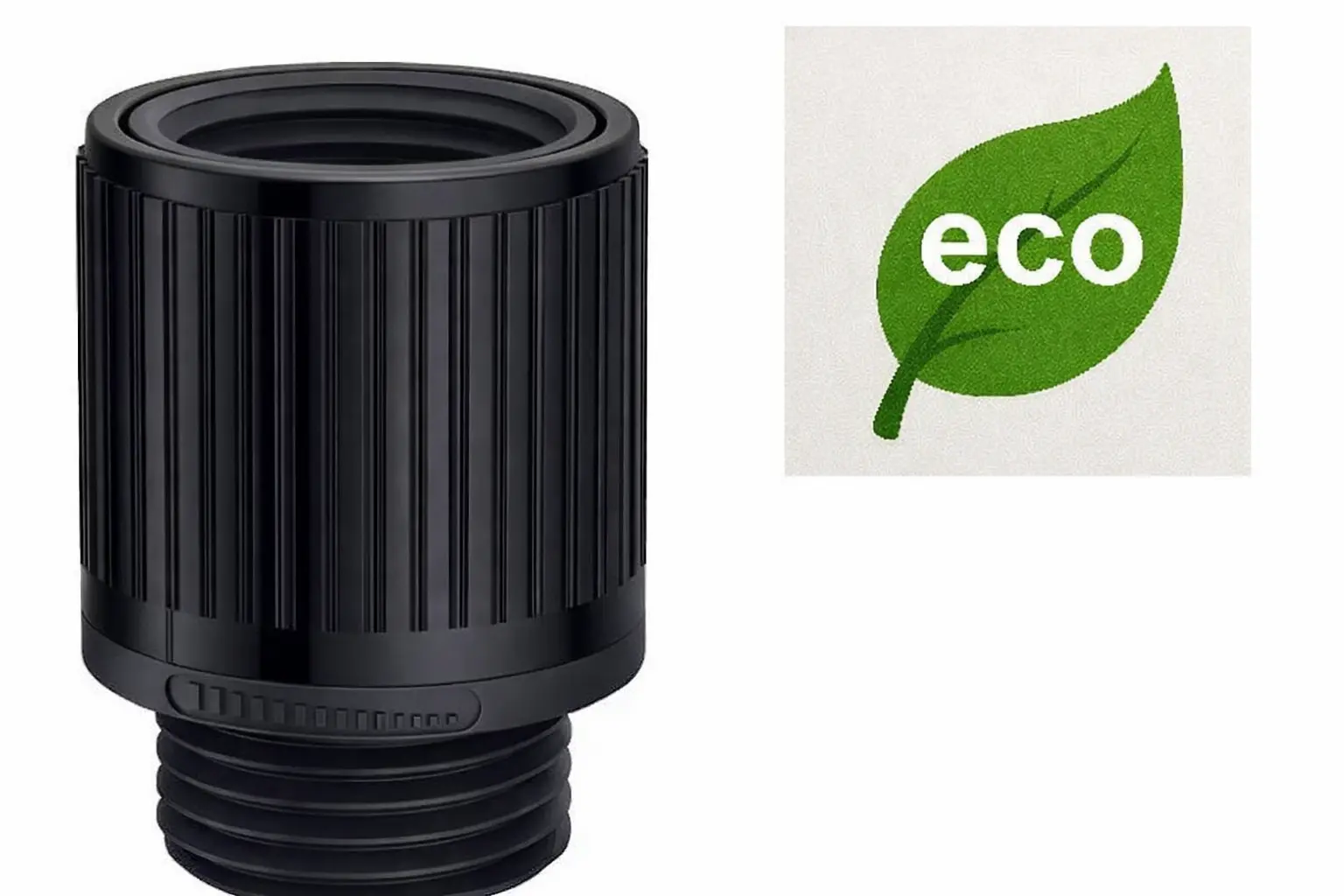 Eco produkty Eco Stop ventil - sprchový eco regulátor průtoku vody a stop ventil k ruční sprchové hlavici, černý