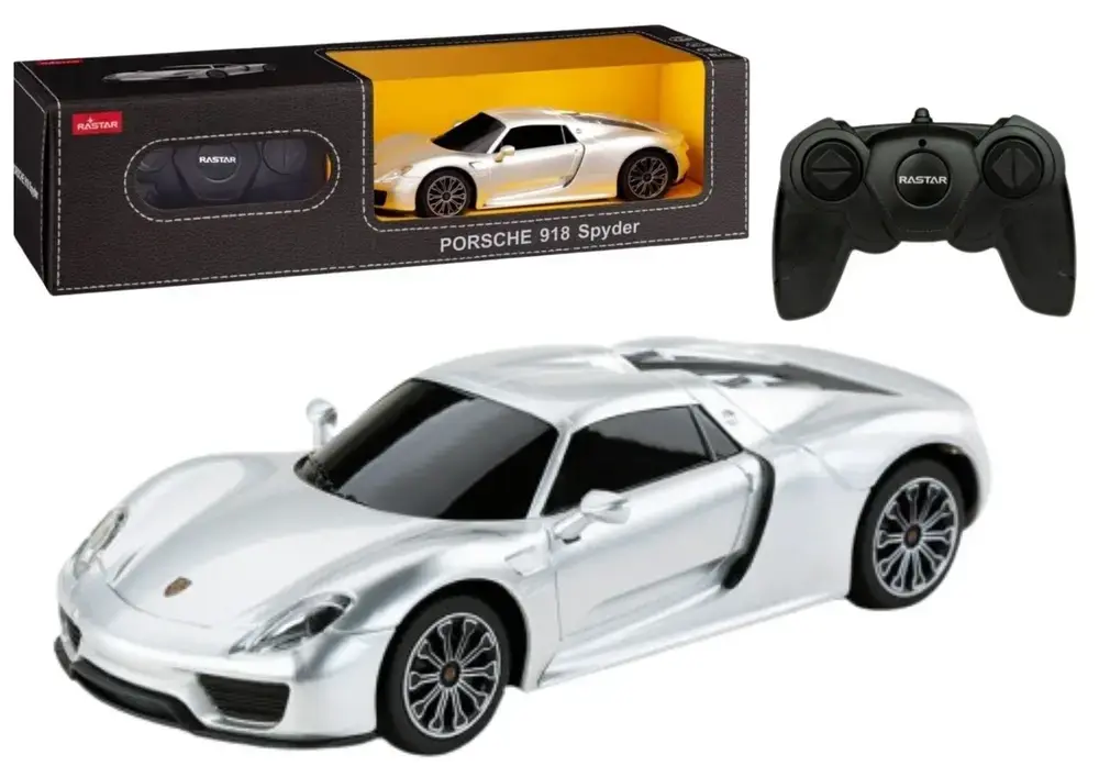mamido Sportovní autíčko Porsche 918 Spyder na dálkové ovládání RC 1:24 stříbrné
