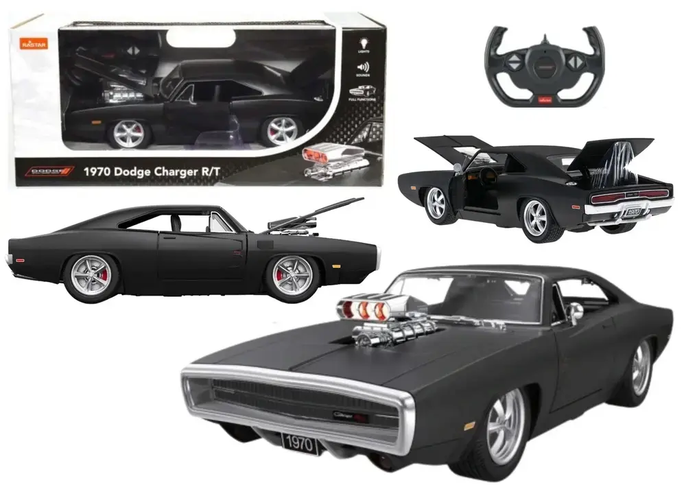 mamido Sportovní autíčko Dodge Charger R/T na dálkové ovládání RC 1:16 černé
