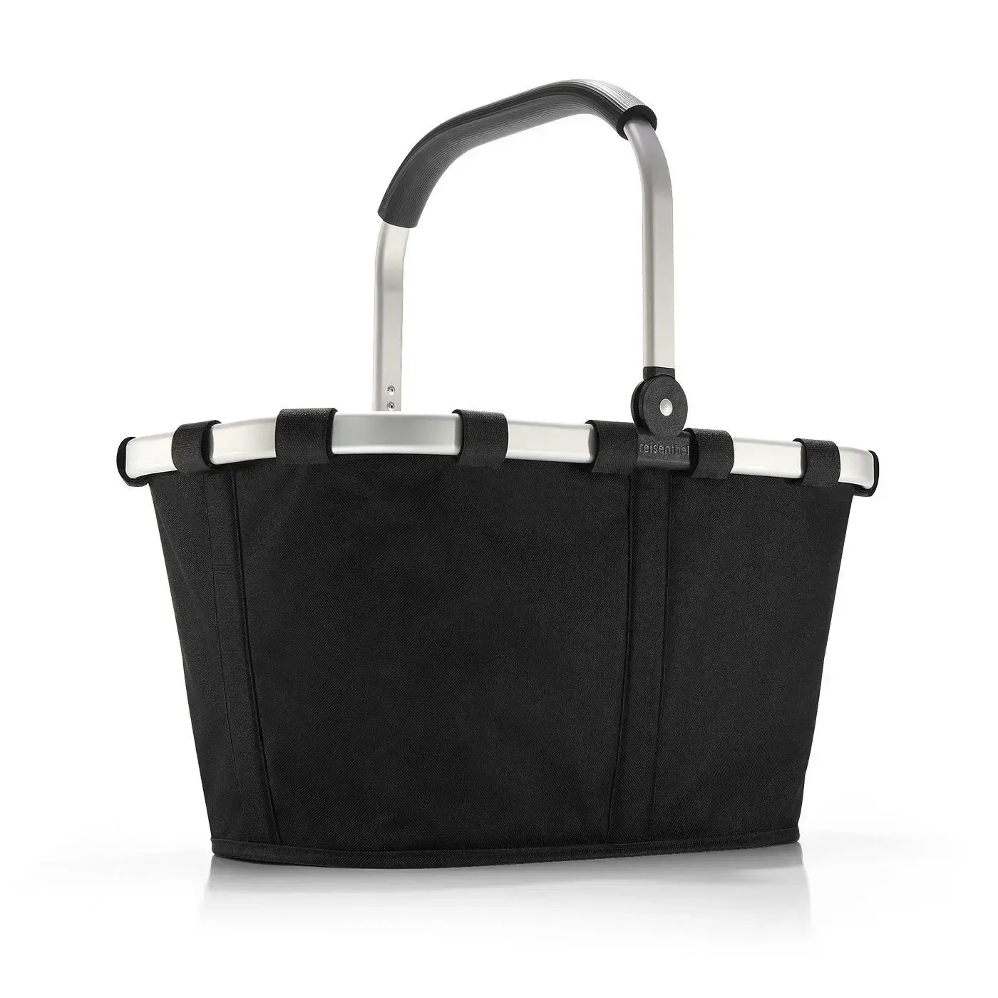 Nákupní košík Reisenthel Carrybag - 22L - černý se stříbrným rámem