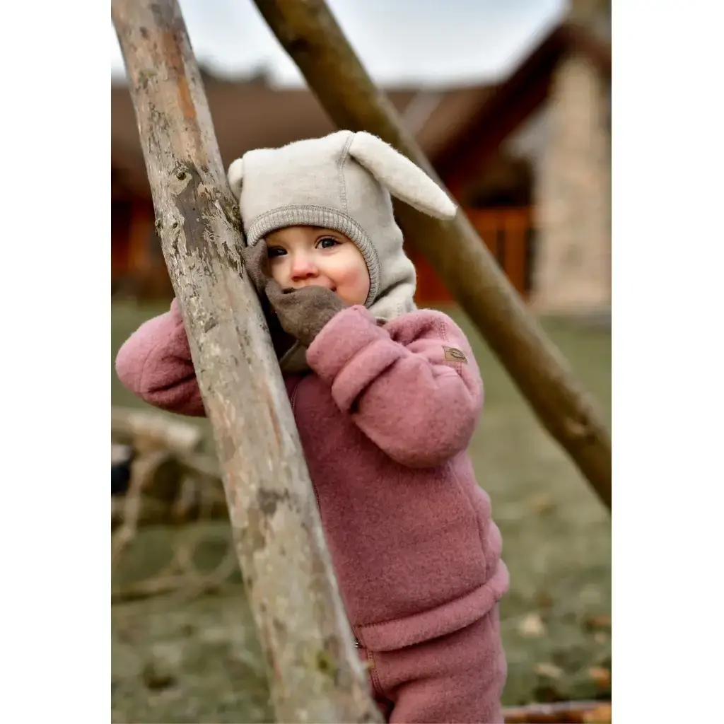 Mikk-Line dětská vlněná merino mikina 50001 - Burlwood Velikost: 62