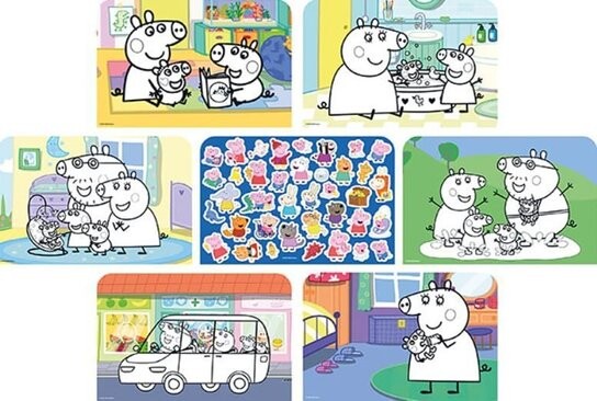 Kreslící set s pastelkami Prasátko Peppa