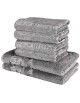 Sada 6 kusů šedých bambusových osušek a ručníků EMI