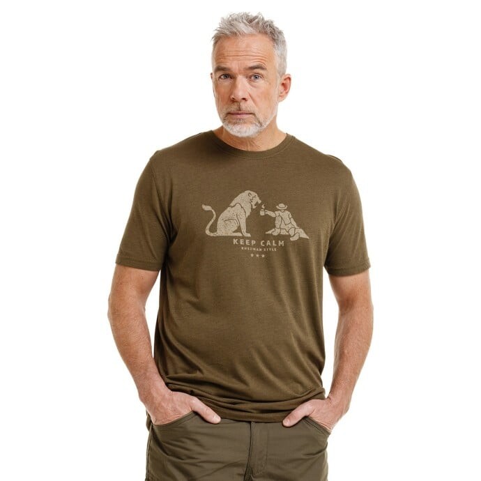 Bushman Pánské tričko Lasal, tmavá khaki M