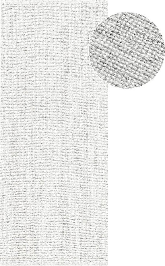 Světle šedý oboustranný/ručně tkaný jutový běhoun 80x200 cm Bouclé Jaipur – Hanse Home