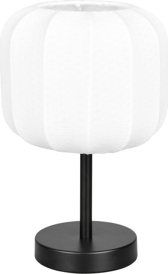 Bílá/matně černá kovová stolní lampa s textilním stínidlem (výška 30 cm) Madleine – Reality