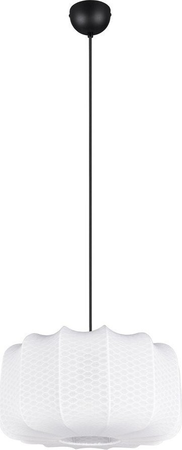 Bílé kovové závěsné svítidlo s textilním stínidlem ø 40 cm Madleine – Reality