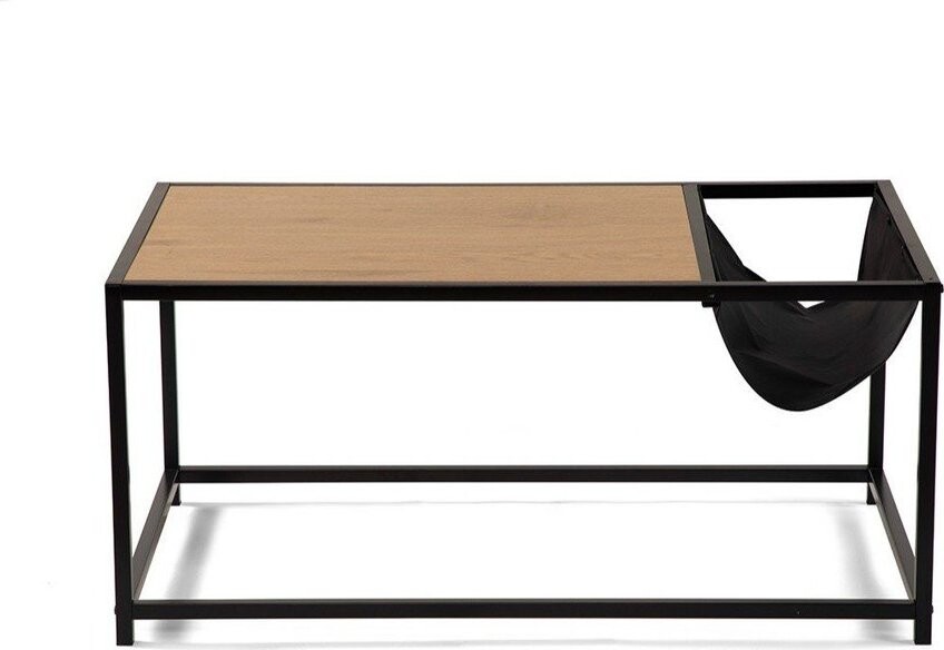 Černý/v přírodní barvě konferenční stolek v dekoru dubu 60x99 cm Bayen – Bonami Essentials