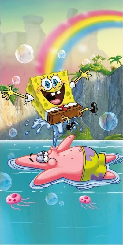 Bavlněná dětská osuška 70x140 cm Sponge Bob 