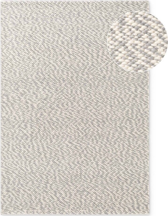 Světle šedý/krémový ručně tkaný vlněný koberec 140x200 cm Lyon Beans – Elle Decoration