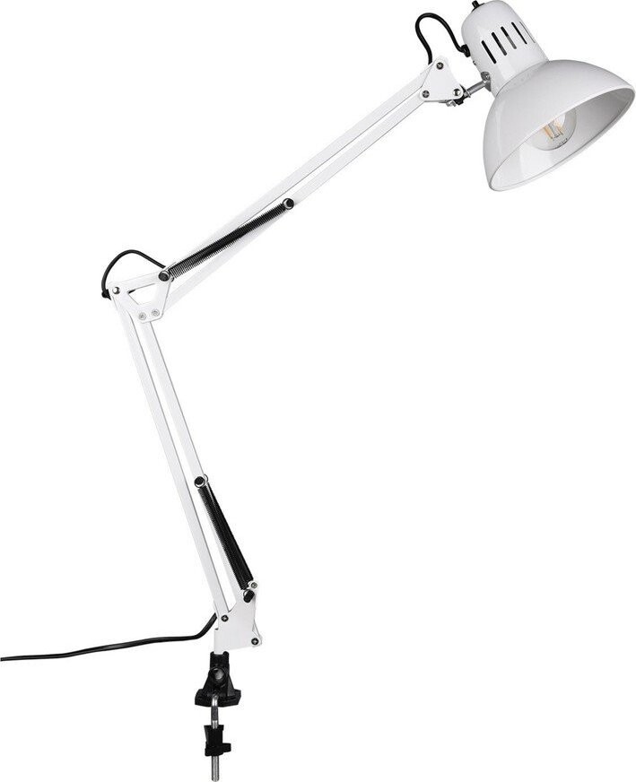 Bílá stolní lampa s ohybatelnou konstrukcí/s klipem (výška 73,5 cm) Tajo – Trio