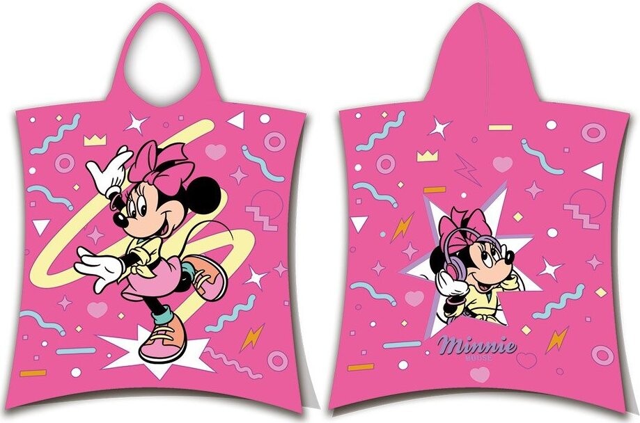 Růžové bavlněné dětské pončo velikost 3-8 let Minnie 