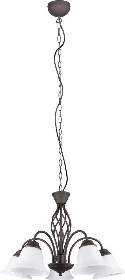 Tmavě hnědé závěsné svítidlo se skleněným stínidlem ø 60 cm Rustica – Trio