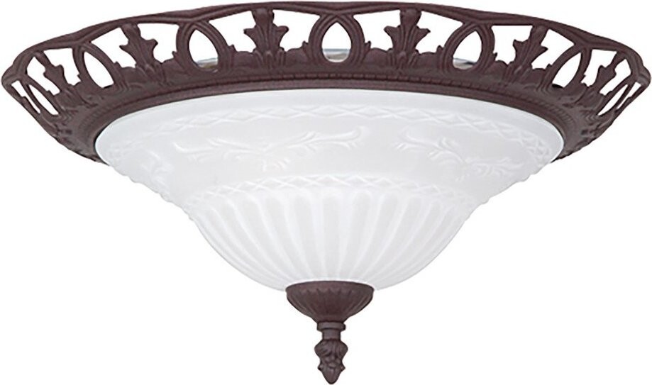 Tmavě hnědé stropní svítidlo se skleněným stínidlem ø 38 cm Rustica – Trio