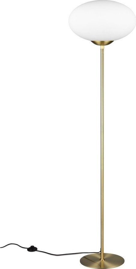 Stojací lampa v mosazné barvě se skleněným stínidlem (výška 150 cm) Fomento – Trio