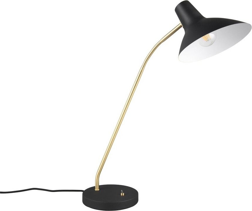 Černá/ve zlaté barvě stolní lampa s ohybatelnou konstrukcí (výška 54 cm) Traveller – Trio