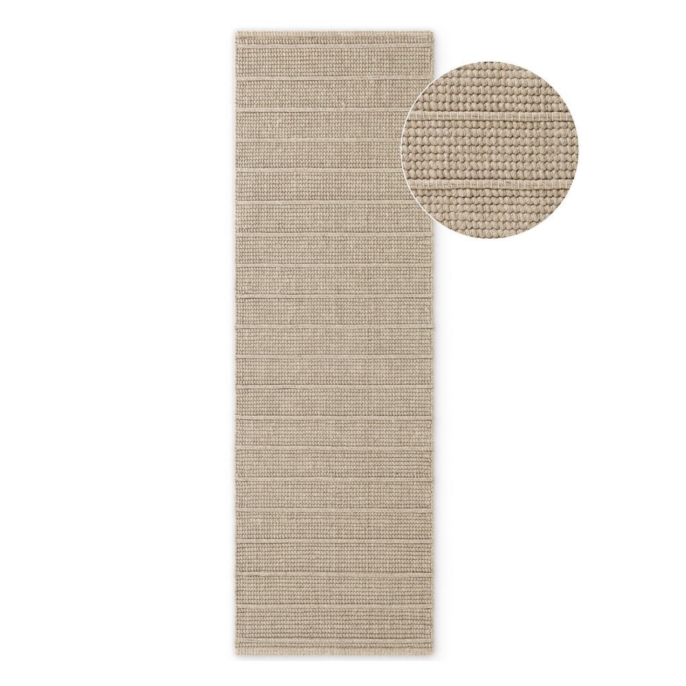 Béžový ručně tkaný vlněný běhoun 80x250 cm Camden Parker – Ted Baker