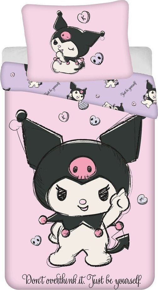 Růžové bavlněné dětské povlečení na jednolůžko 140x200 cm Hello Kitty 