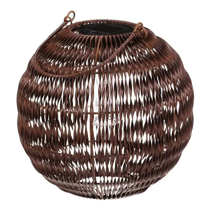 Autronic Solární zahradní lucerna LED - PLA101-L tmavě hnědá