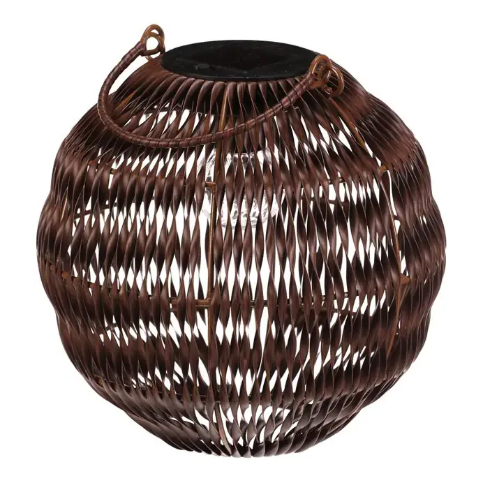 Autronic Solární zahradní lucerna LED - PLA101-M tmavě hnědá