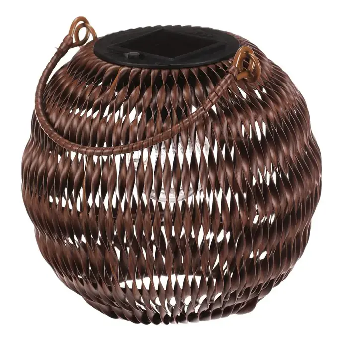 Autronic Solární zahradní lucerna LED - PLA101-S tmavě hnědá