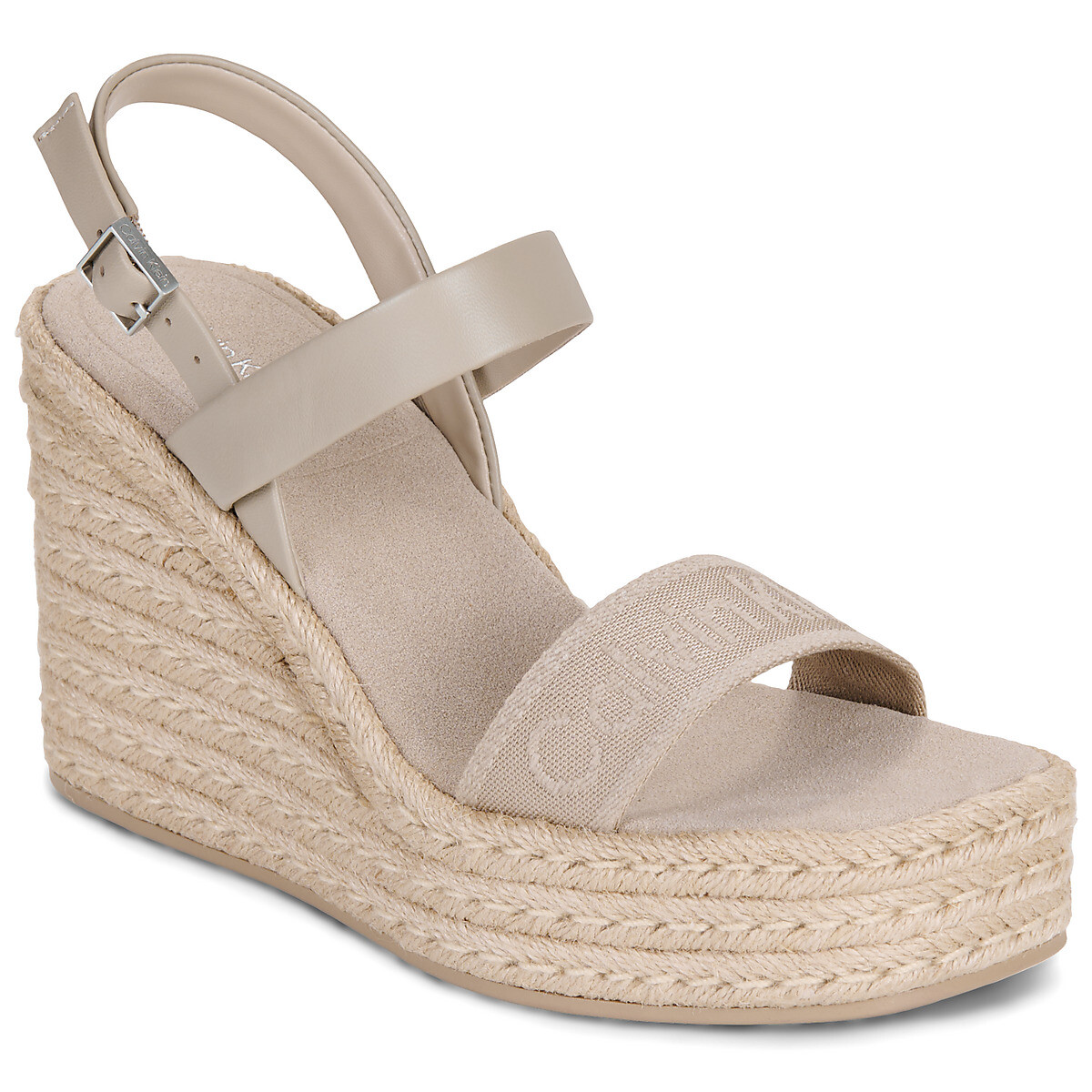 Calvin Klein Jeans  WEDGE ESPAD 70 WEBBING LTH  Béžová