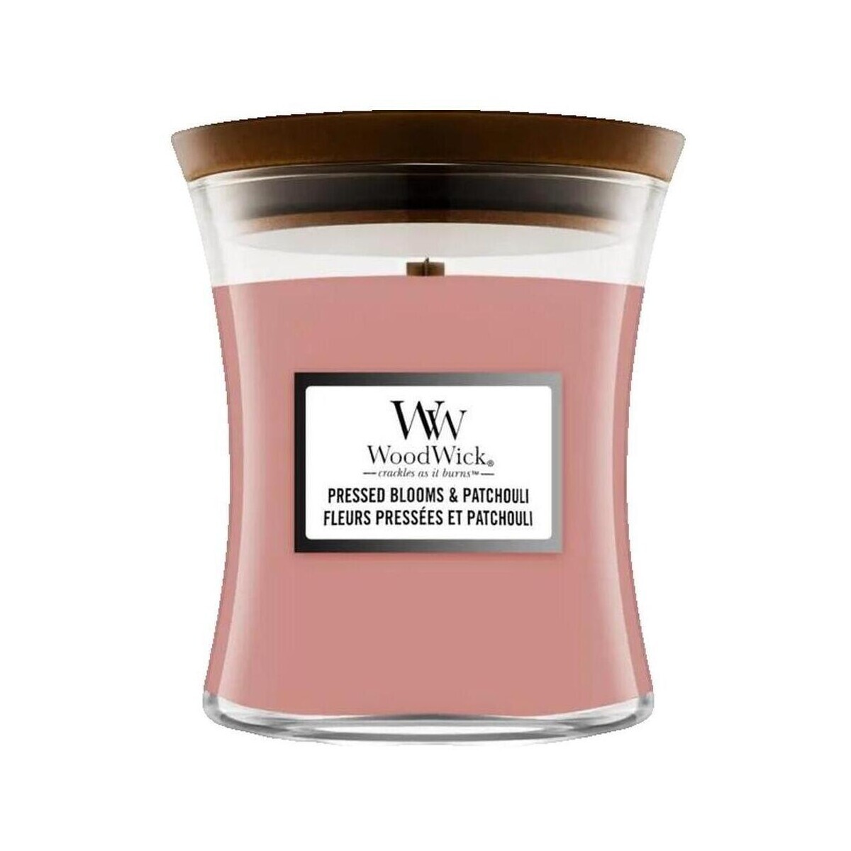 Woodwick  Bougie parfumée  avec mèche en bois et parfum floral  Růžová