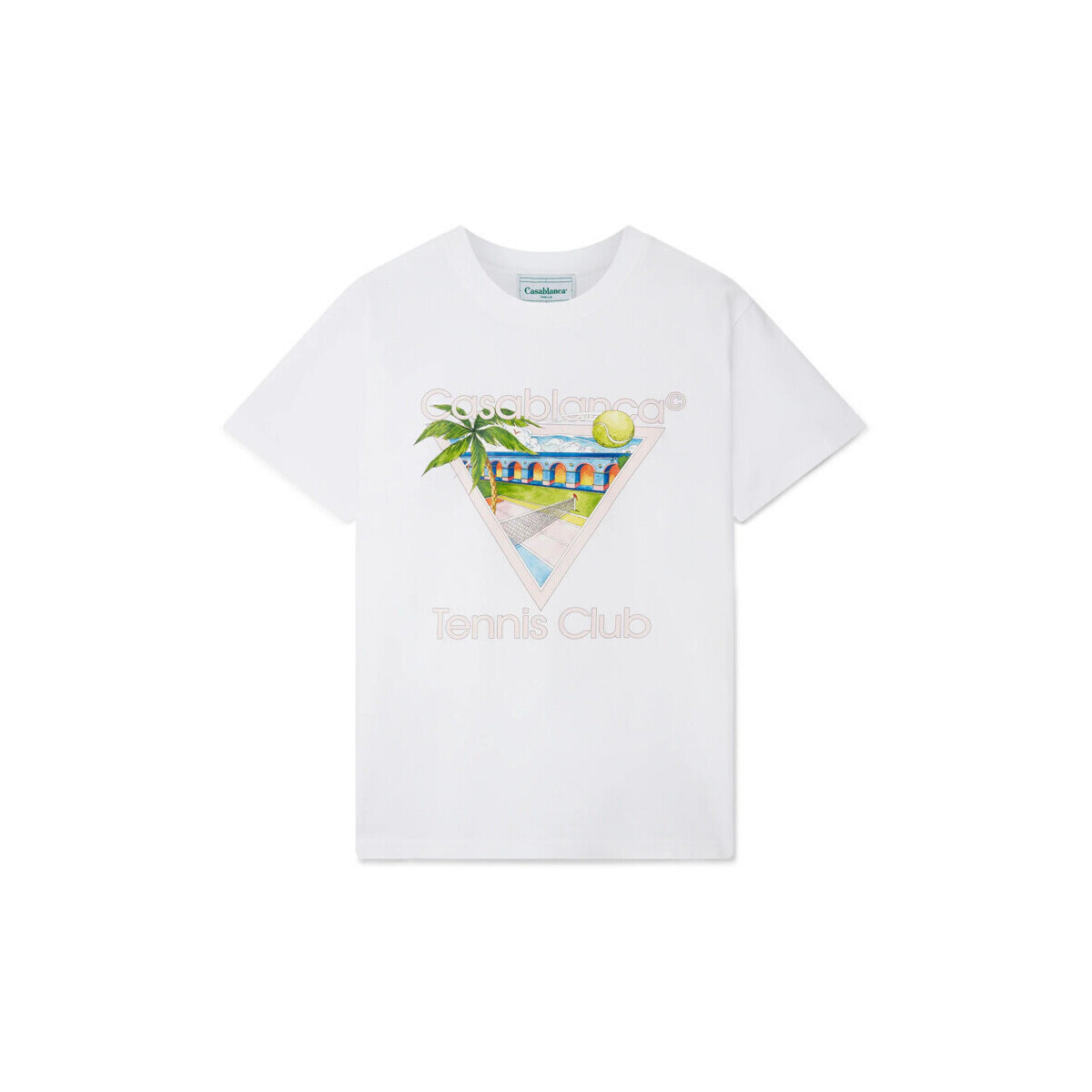 Casablanca  T-SHIRT TENNIS CLUB ICON SCREEN PRINTED WHITE  Bílá