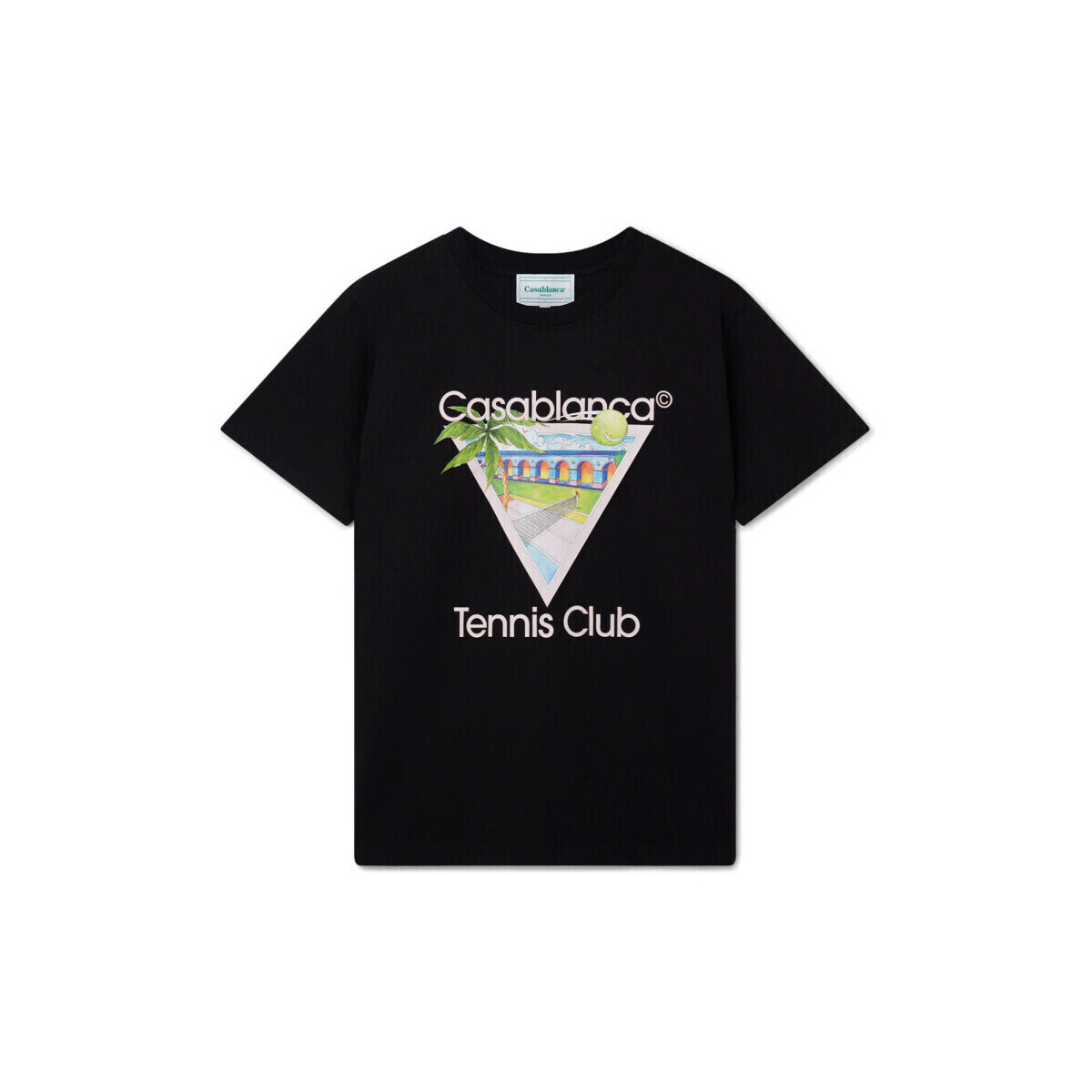 Casablanca  T-SHIRT TENNIS CLUB ICON SCREEN PRINTED BLACK  Černá