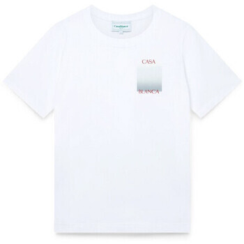 Casablanca  GRADIENT SQUARE PRINTED T-SHIRT WHITE  Bílá