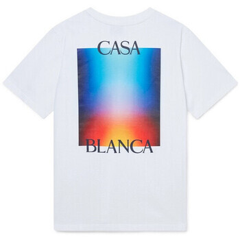 Casablanca  GRADIENT STACKED LOGO T-SHIRT WHITE  Bílá