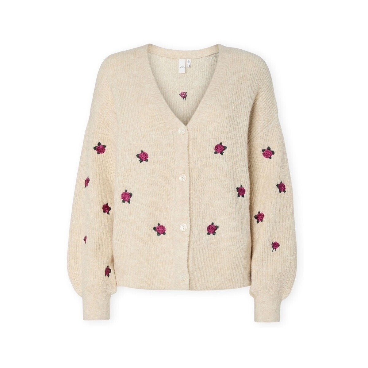 Y.a.s  YAS Noos Fleur Cardigan - Birch/Bouquet  Béžová