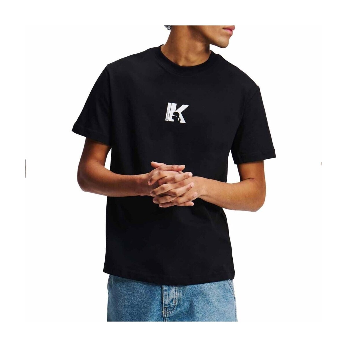 Karl Lagerfeld  Camisetas Hombre Modèle Reg Ss K Logo Tee  Černá