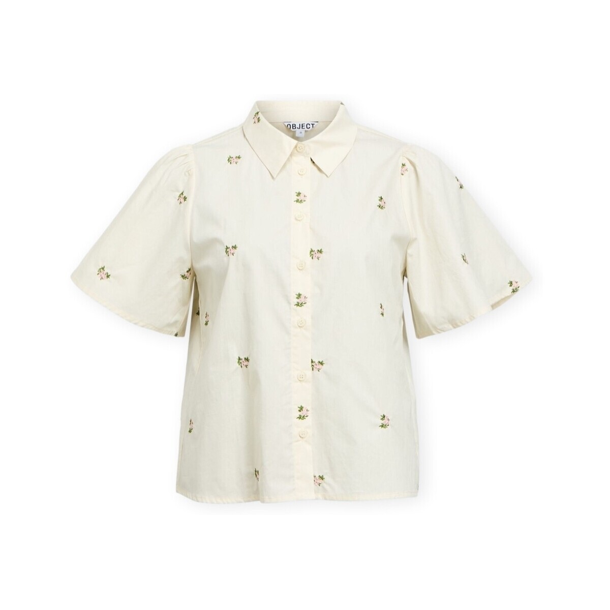 Object  Molia Shirt - Cloud Dancer/Embroidery Flower  Bílá