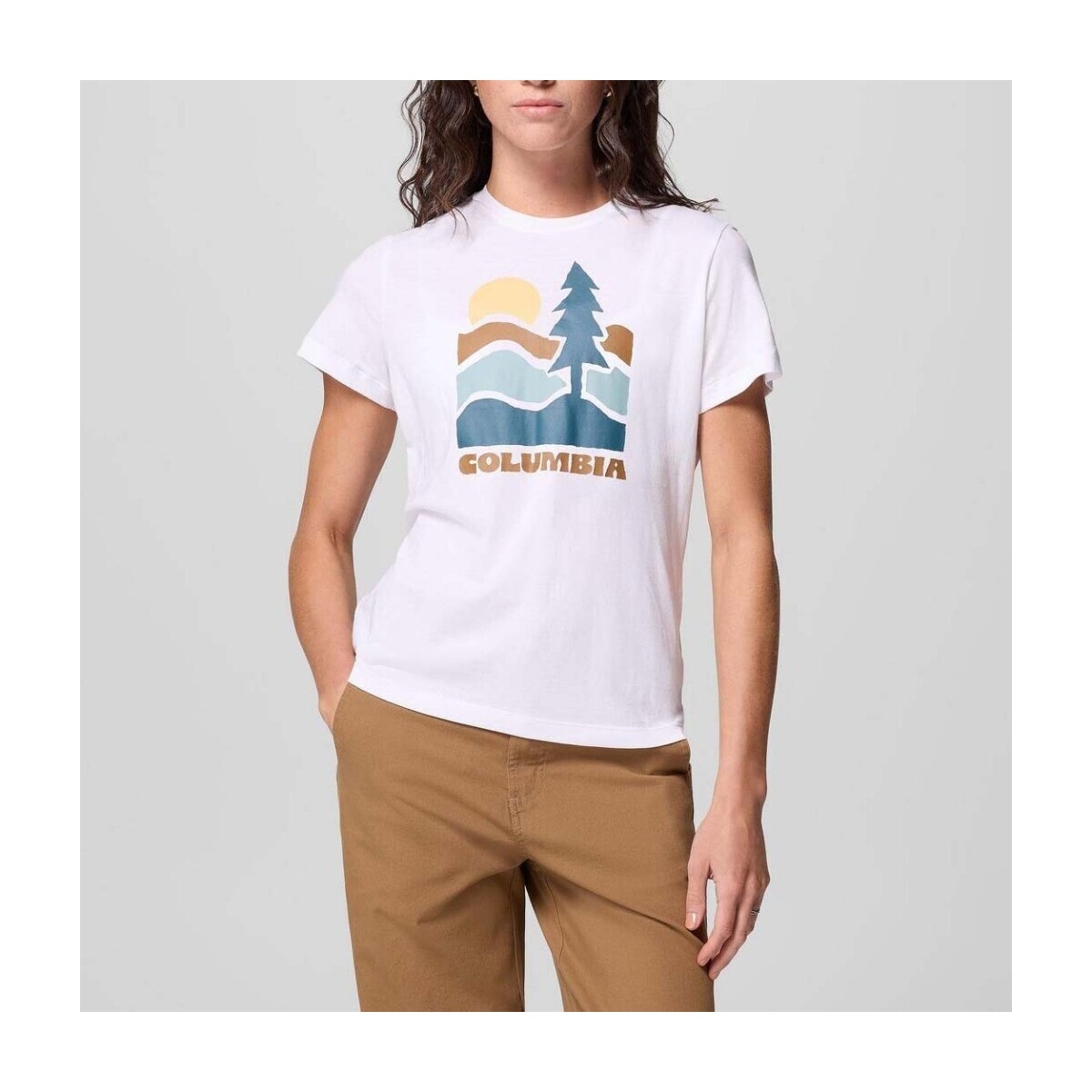 Columbia  Camisetas Mujer Modèle Ruby Springs Graphic Fit  Bílá