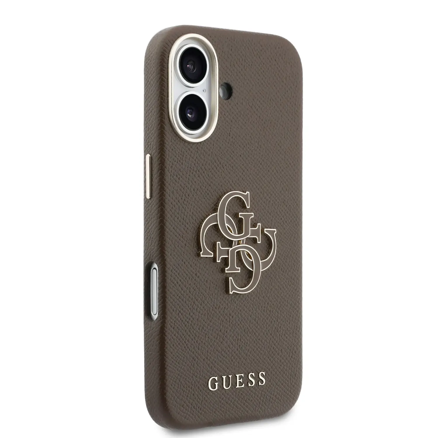 Zadní kryt Guess PU Resin Logo pro Apple iPhone 17, hnědá