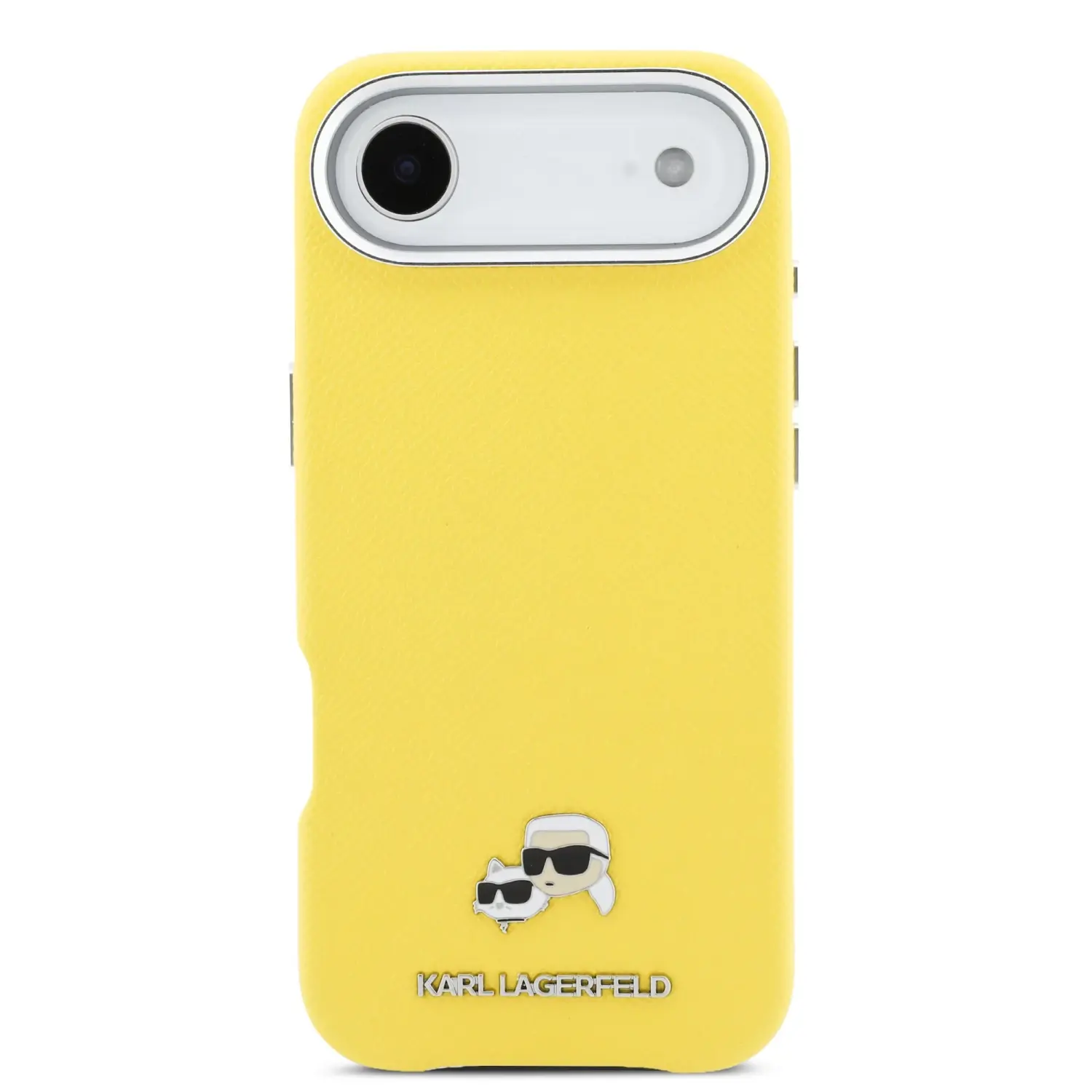 Zadní kryt Karl Lagerfeld PU Karl and Choupette Heads Pins MagSafe pro Apple iPhone Air, žlutá