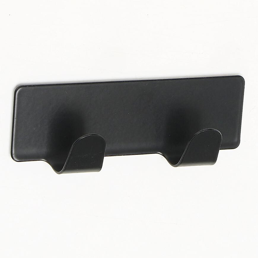 Věšák kovový 2 háčky černý bhk0318aa-a