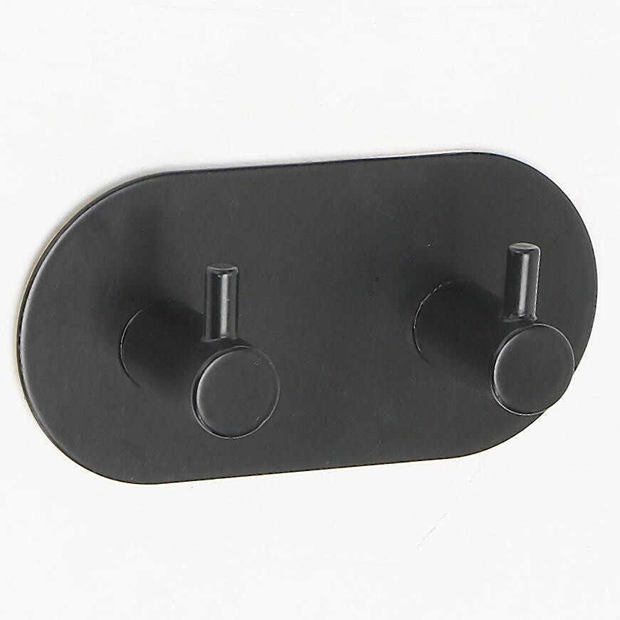 Věšák kovový 2 háčky černý bhk0053a-a