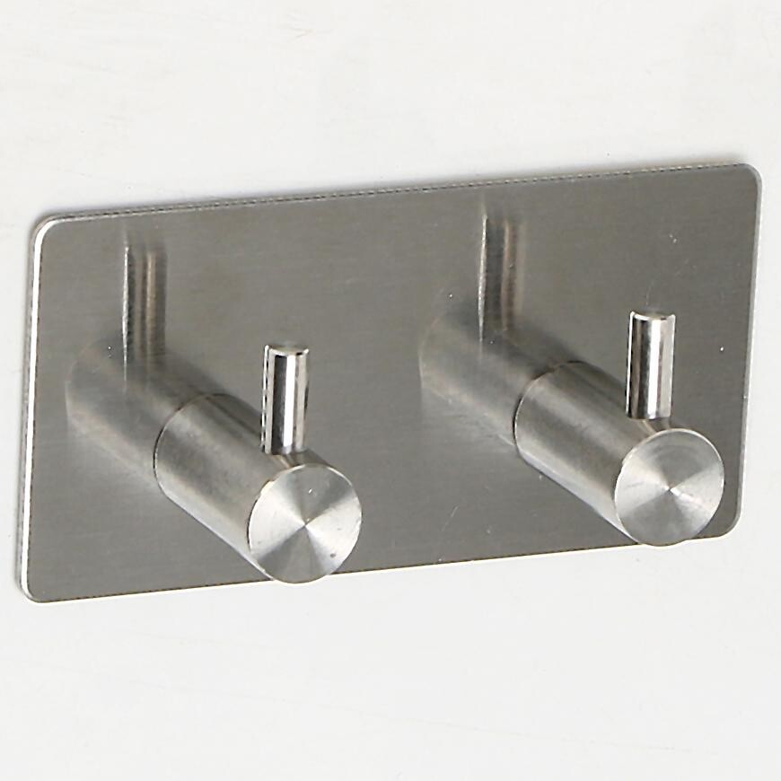 Věšák kovový 2 háčky stříbro bhk0093a-a