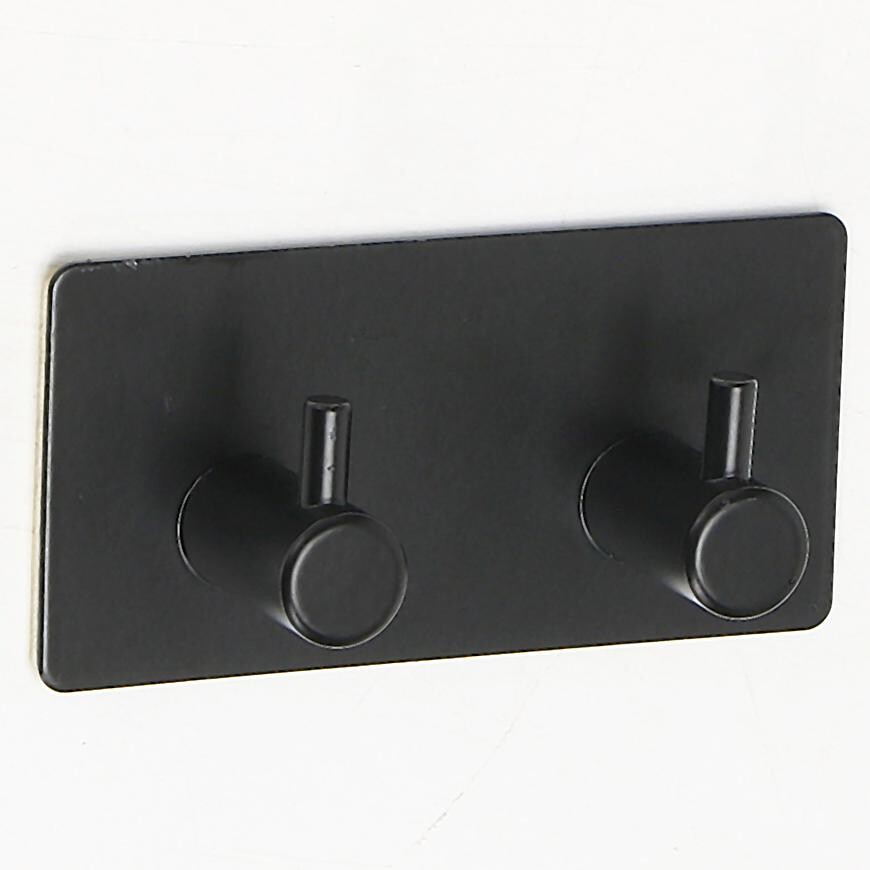 Věšák kovový 2 háčky černý bhk0050a-a