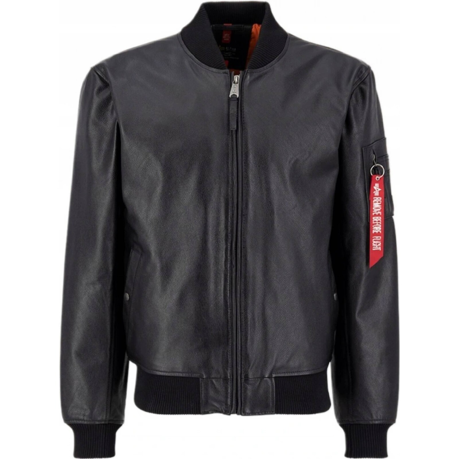 Bunda kožená Alpha Industries MA-1 Leather LF Bomber - černá, XXL