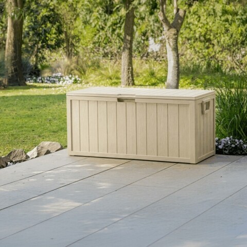 Zahradní úložný box 112x49x54cm, plast, béžová, AZB-G2075 CRM AZB-G2075 CRM Autronic