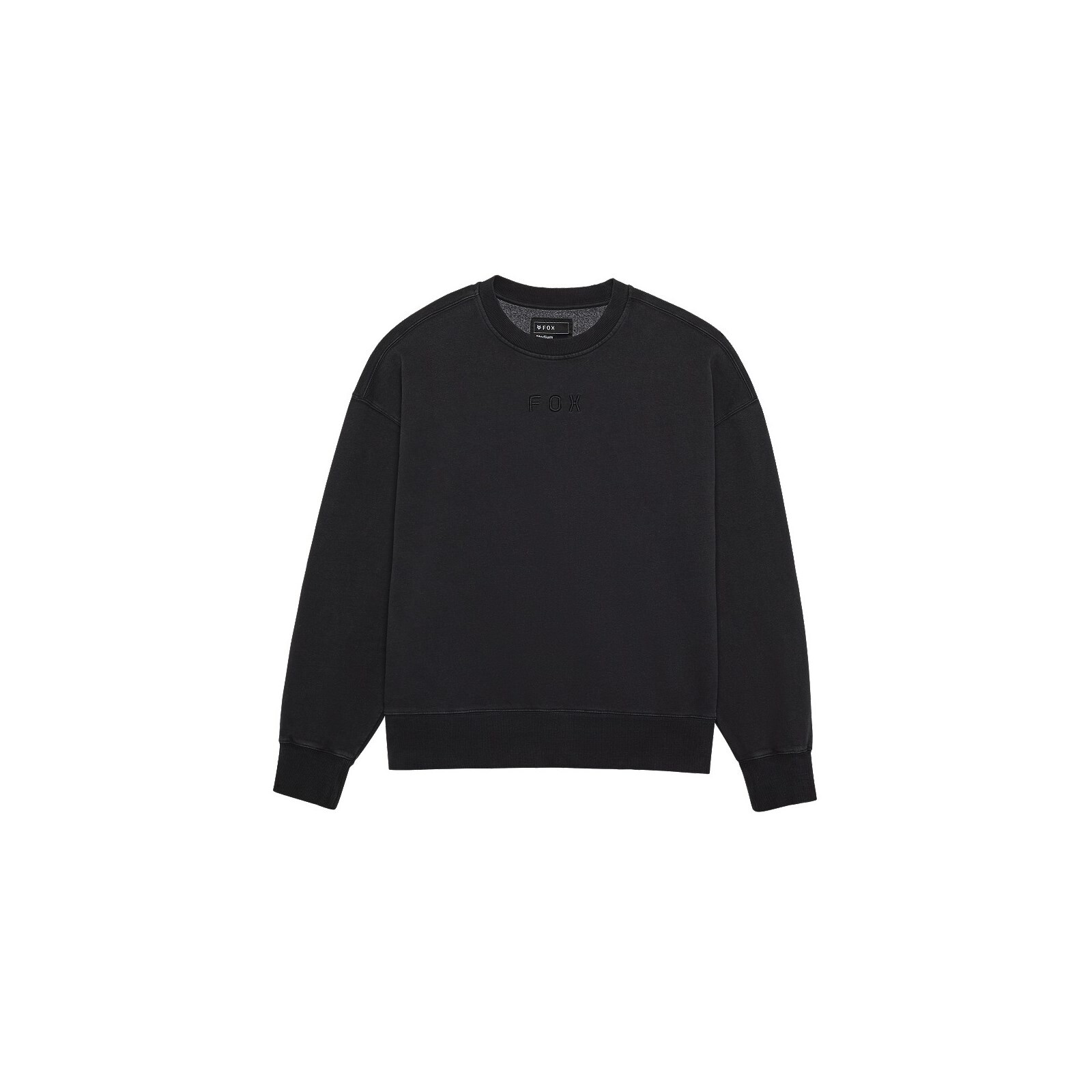 mikina FOX - Wordmark Oversized Fleece Crew Black (001)