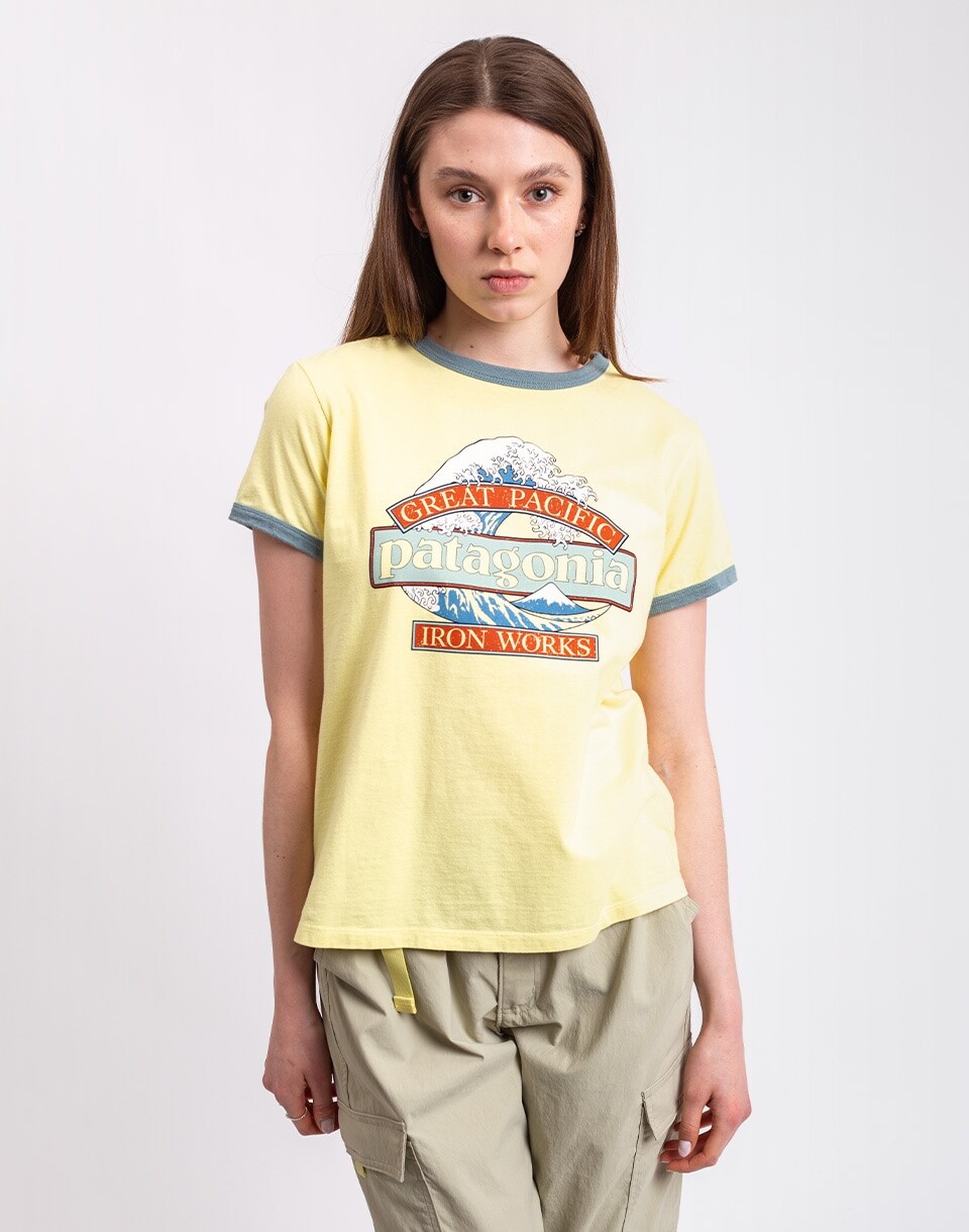 Patagonia W's Great Waves Ringer Tee Lemon Zest XS